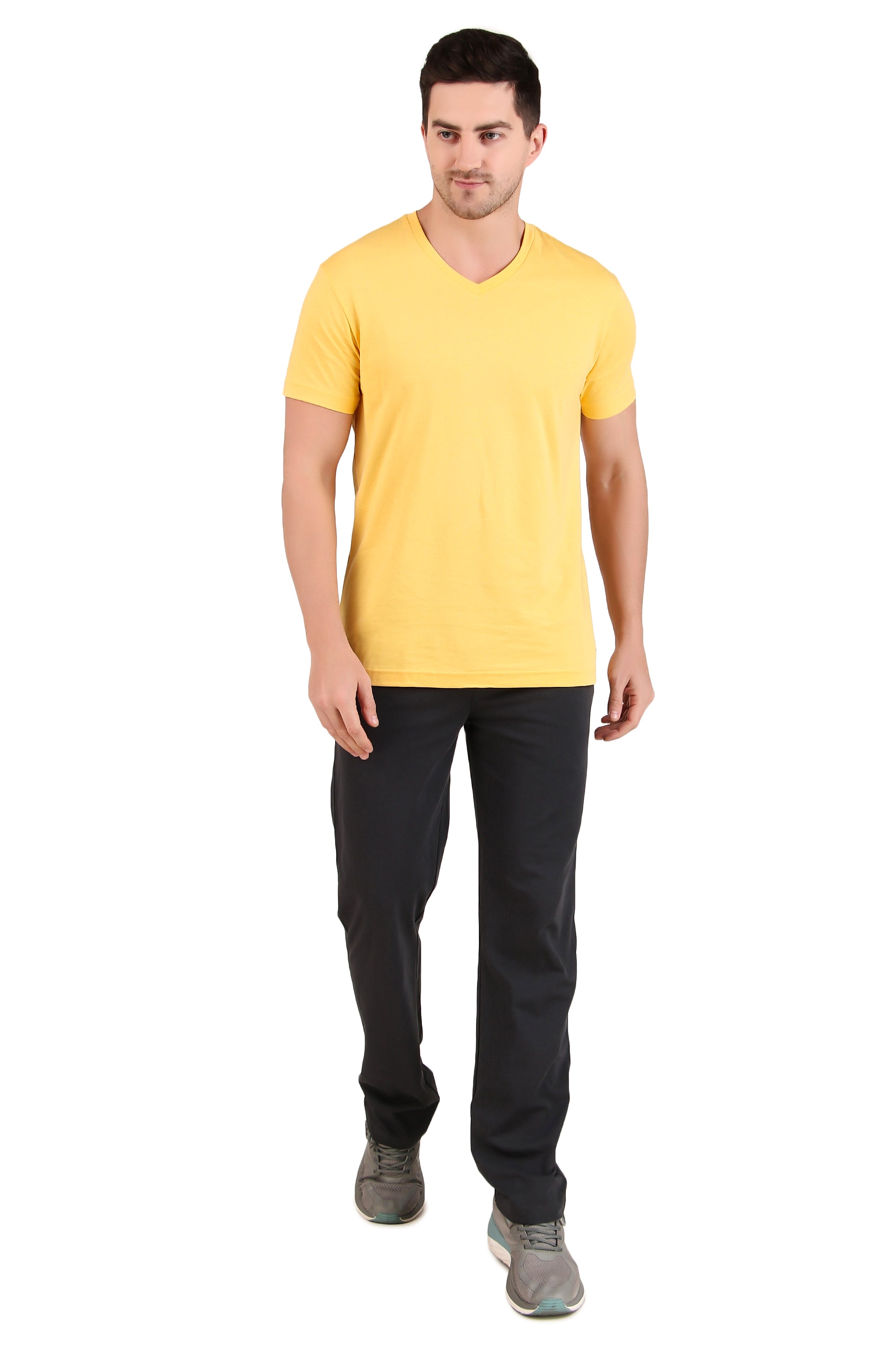 Jockey-2726 Super Combed Cotton Rich Solid V Neck Half Sleeve T-Shirt