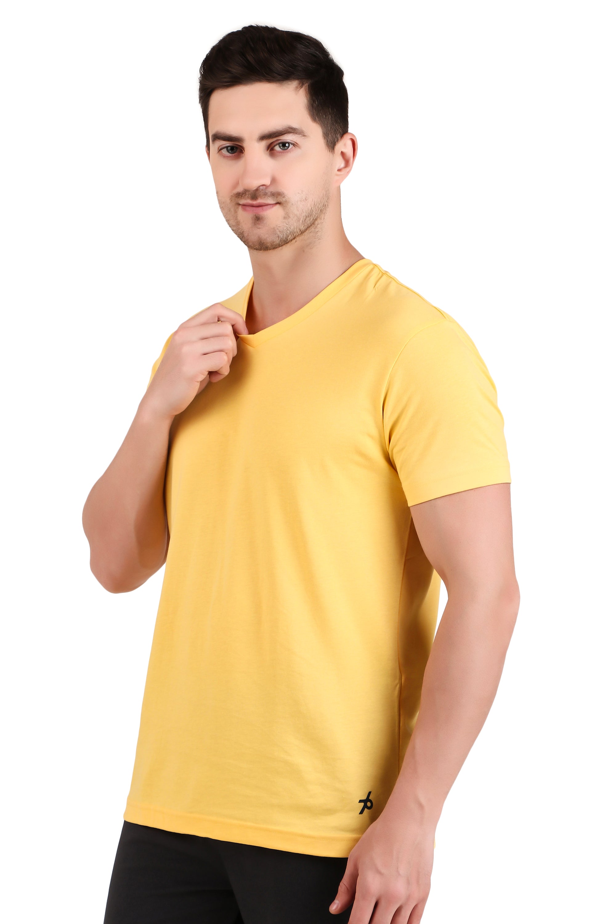 Jockey-2726 Super Combed Cotton Rich Solid V Neck Half Sleeve T-Shirt