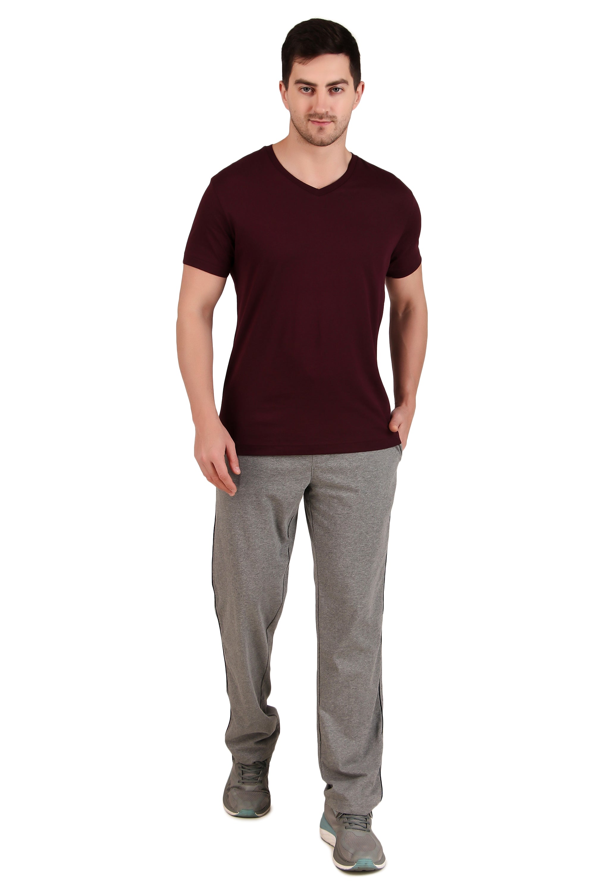 Jockey-2726 Super Combed Cotton Rich Solid V Neck Half Sleeve T-Shirt