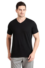 Jockey-2726 Super Combed Cotton Rich Solid V Neck Half Sleeve T-Shirt