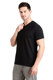 Jockey-2726 Super Combed Cotton Rich Solid V Neck Half Sleeve T-Shirt