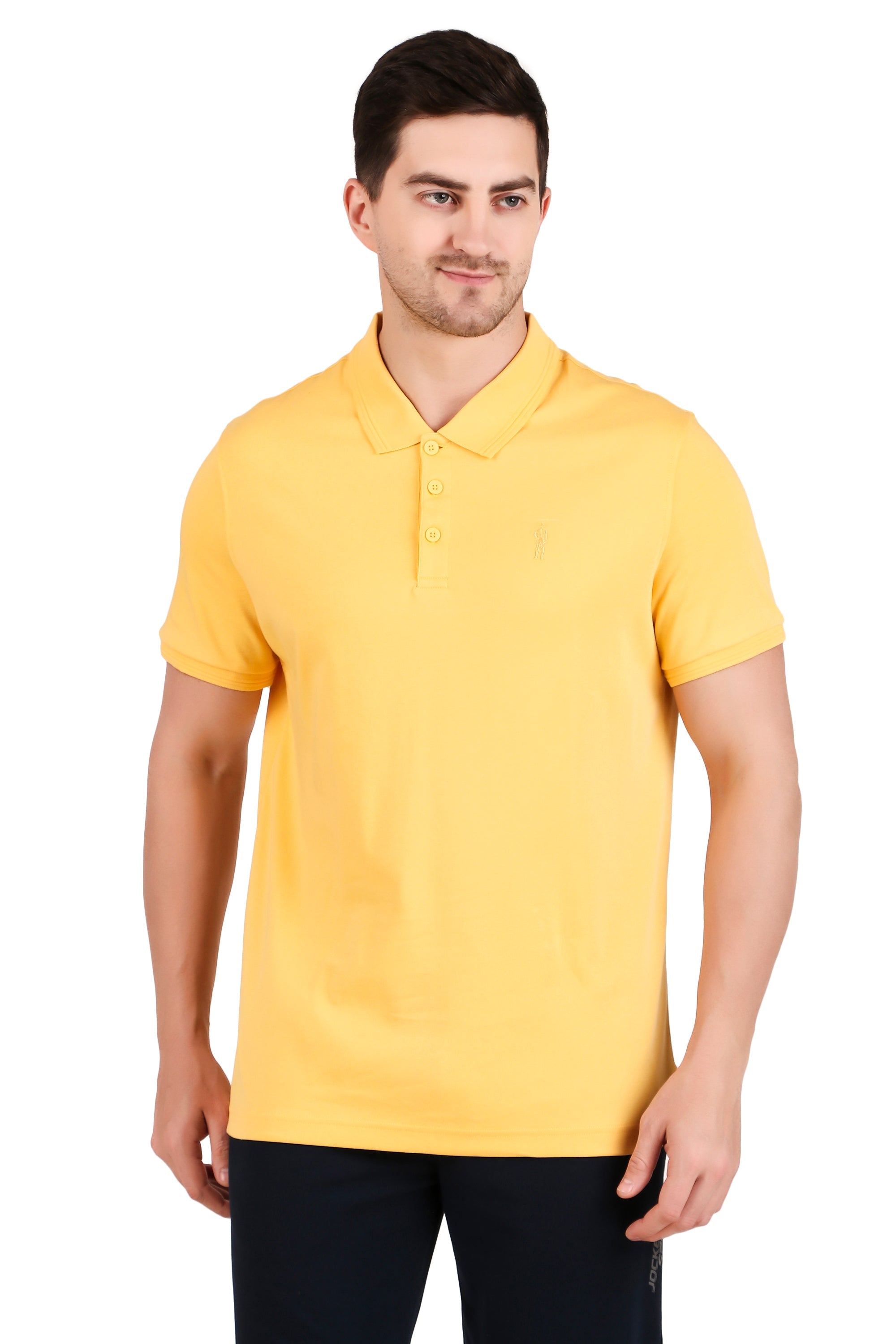 Jockey-3912 Super Combed Cotton Rich Solid Half Sleeve Polo T-Shirt