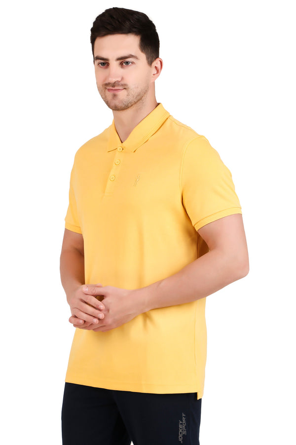 Jockey-3912 Super Combed Cotton Rich Solid Half Sleeve Polo T-Shirt -Crnsk