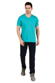 Jockey-2726 Super Combed Cotton Rich Solid V Neck Half Sleeve T-Shirt