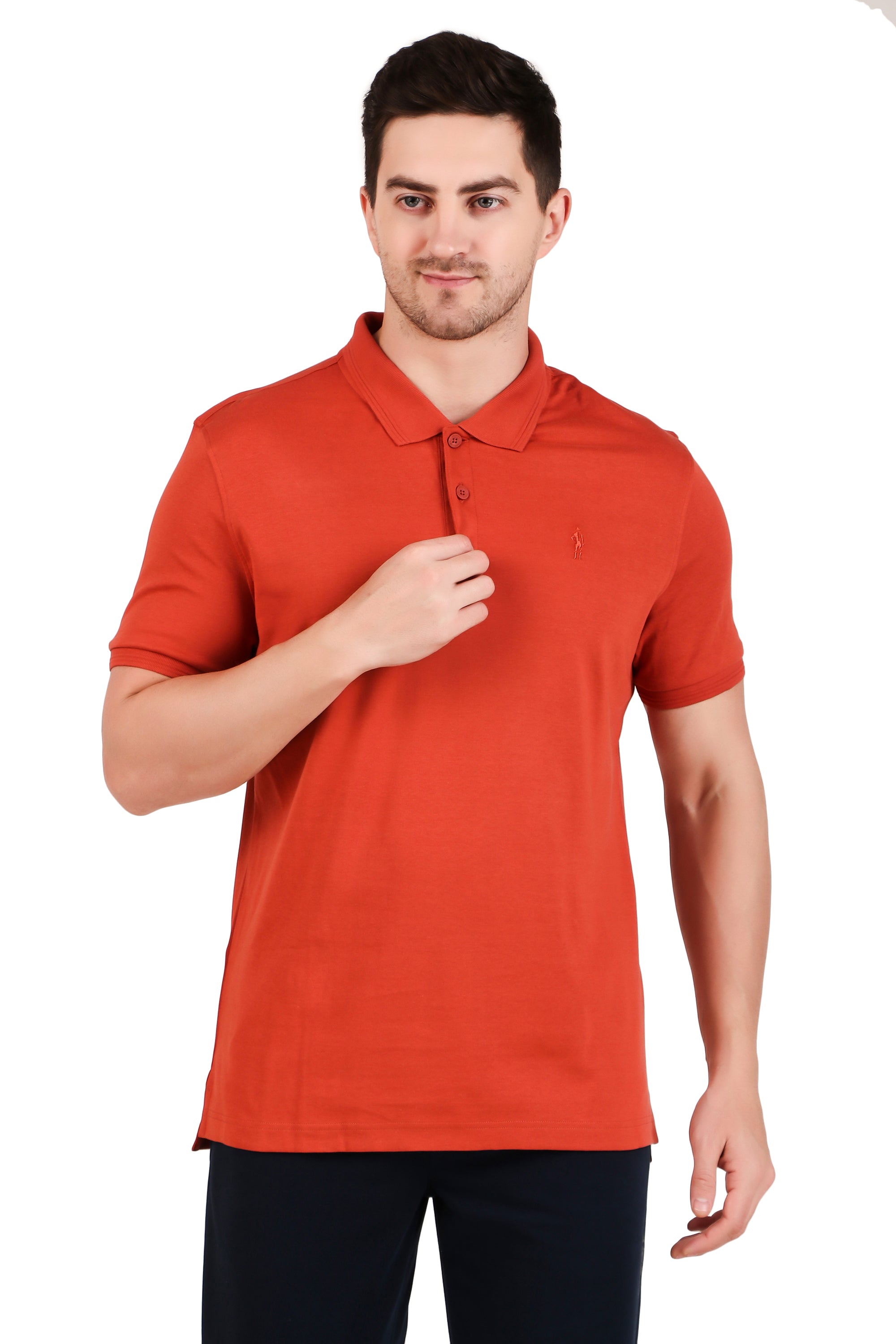 Jockey-3912 Super Combed Cotton Rich Solid Half Sleeve Polo T-Shirt