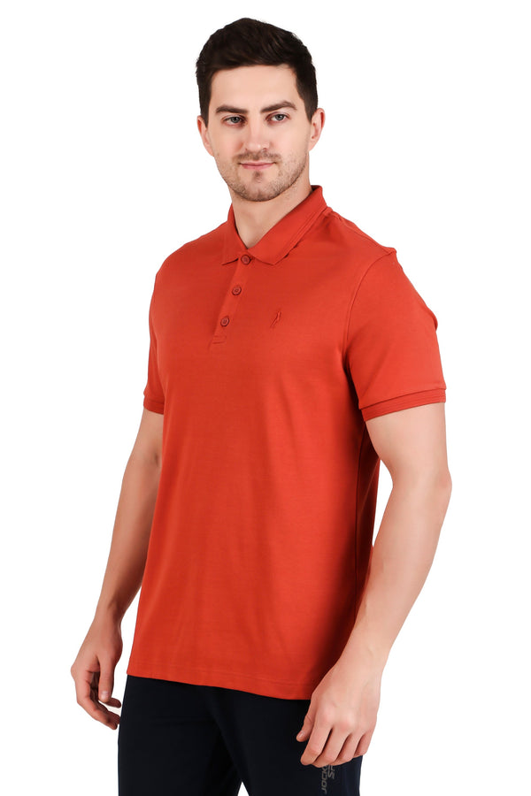 Jockey-3912 Super Combed Cotton Rich Solid Half Sleeve Polo T-Shirt -Cnbar