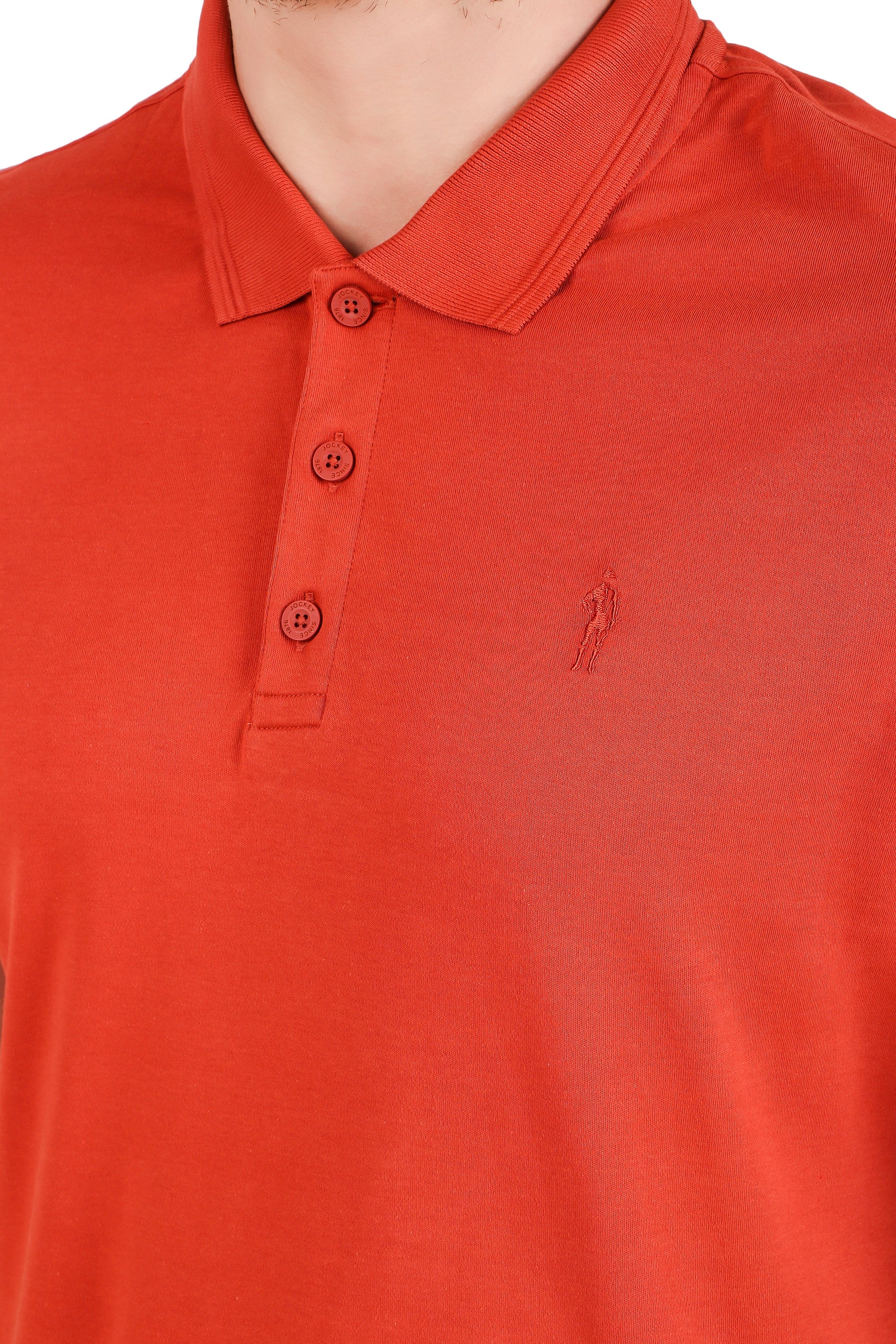 Jockey-3912 Super Combed Cotton Rich Solid Half Sleeve Polo T-Shirt