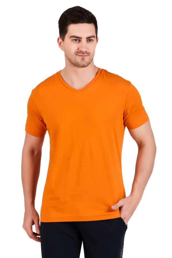 Jockey-2726 Super Combed Cotton Rich Solid V Neck Half Sleeve T-Shirt -Dtsun
