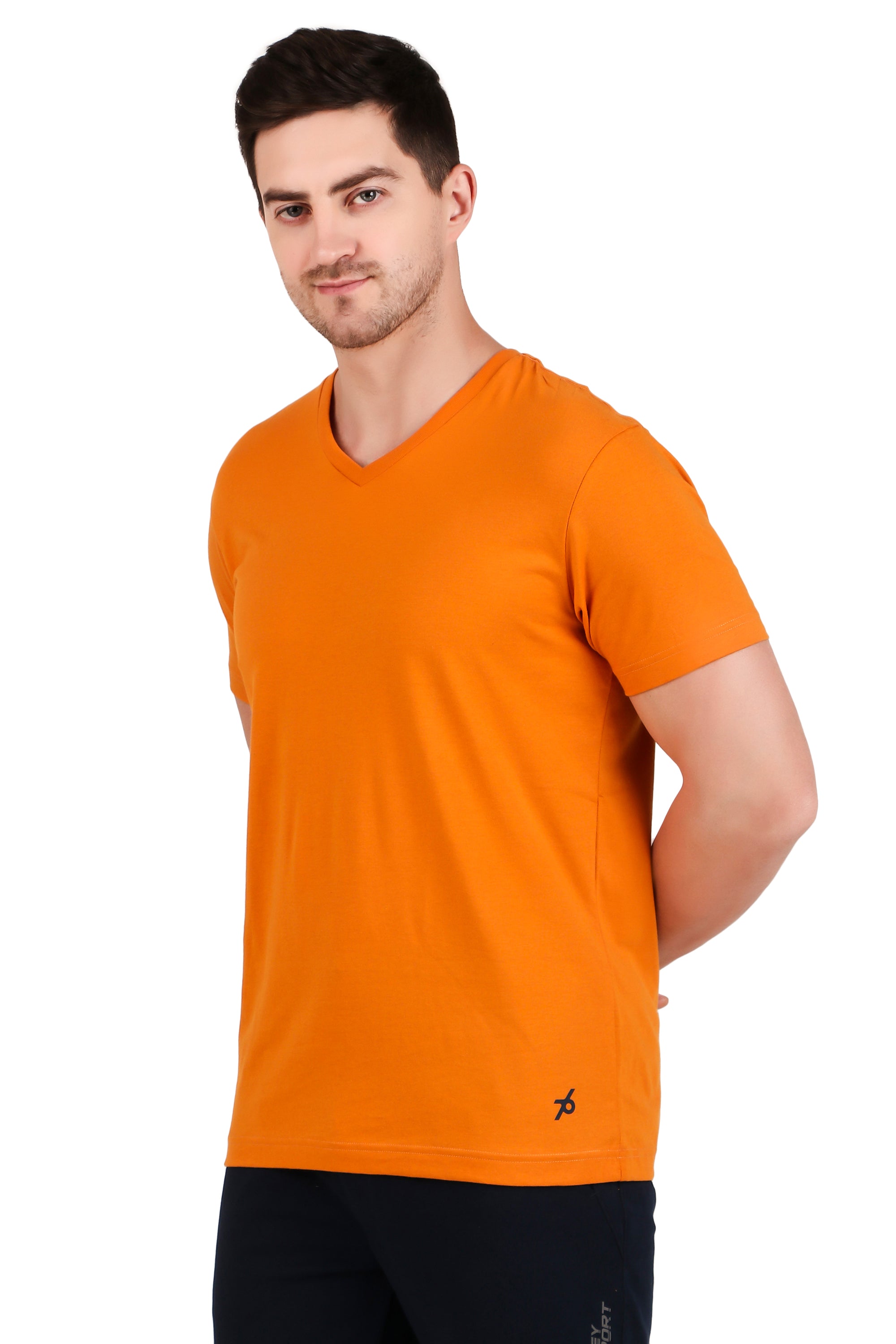 Jockey-2726 Super Combed Cotton Rich Solid V Neck Half Sleeve T-Shirt