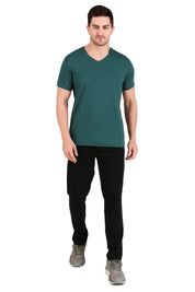 Jockey-2726 Super Combed Cotton Rich Solid V Neck Half Sleeve T-Shirt