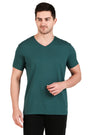 Jockey-2726 Super Combed Cotton Rich Solid V Neck Half Sleeve T-Shirt -Pcgrn