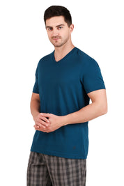 Jockey-2726 Super Combed Cotton Rich Solid V Neck Half Sleeve T-Shirt