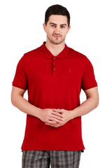 Jockey-3912 Super Combed Cotton Rich Solid Half Sleeve Polo T-Shirt -Shred