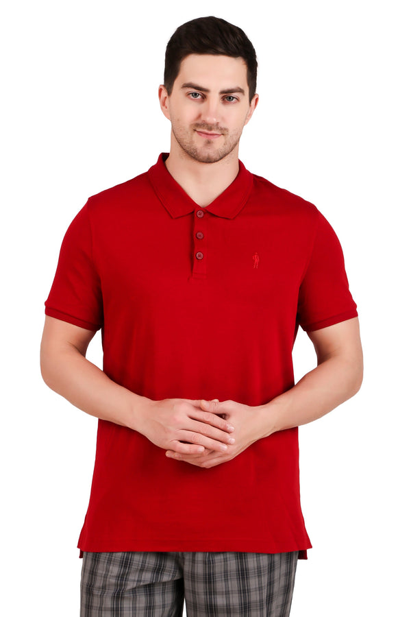 Jockey-3912 Super Combed Cotton Rich Solid Half Sleeve Polo T-Shirt -Shred
