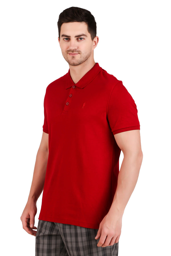 Jockey-3912 Super Combed Cotton Rich Solid Half Sleeve Polo T-Shirt -Shred