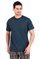 Jockey-2715 Super Combed Cotton Rich Striped Round Neck Half Sleeve T-Shirt -NV-ST