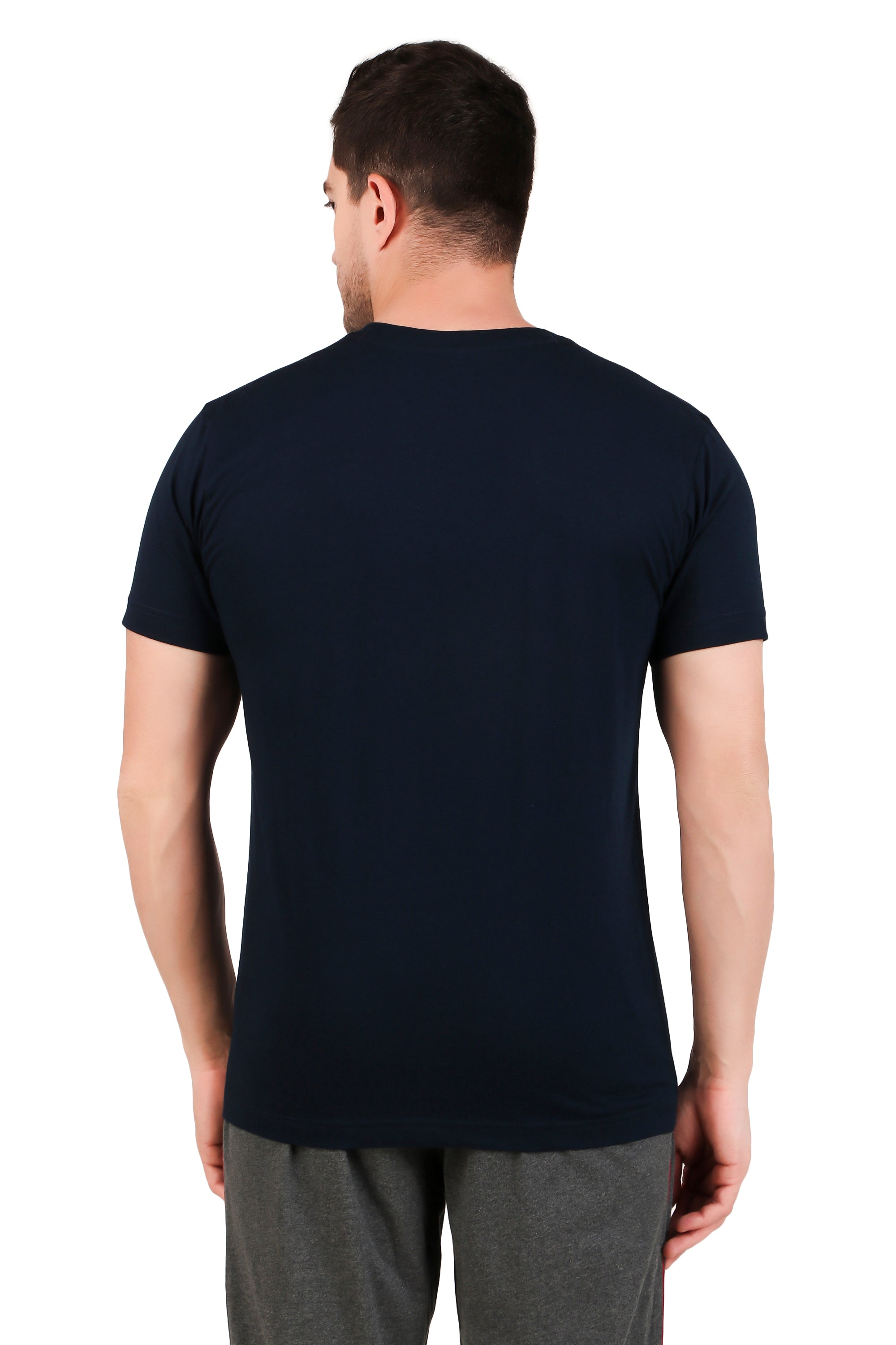 Jockey-2726 Super Combed Cotton Rich Solid V Neck Half Sleeve T-Shirt