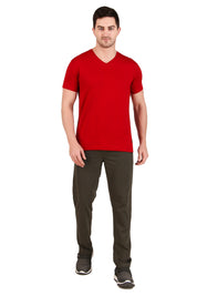 Jockey-2726 Super Combed Cotton Rich Solid V Neck Half Sleeve T-Shirt