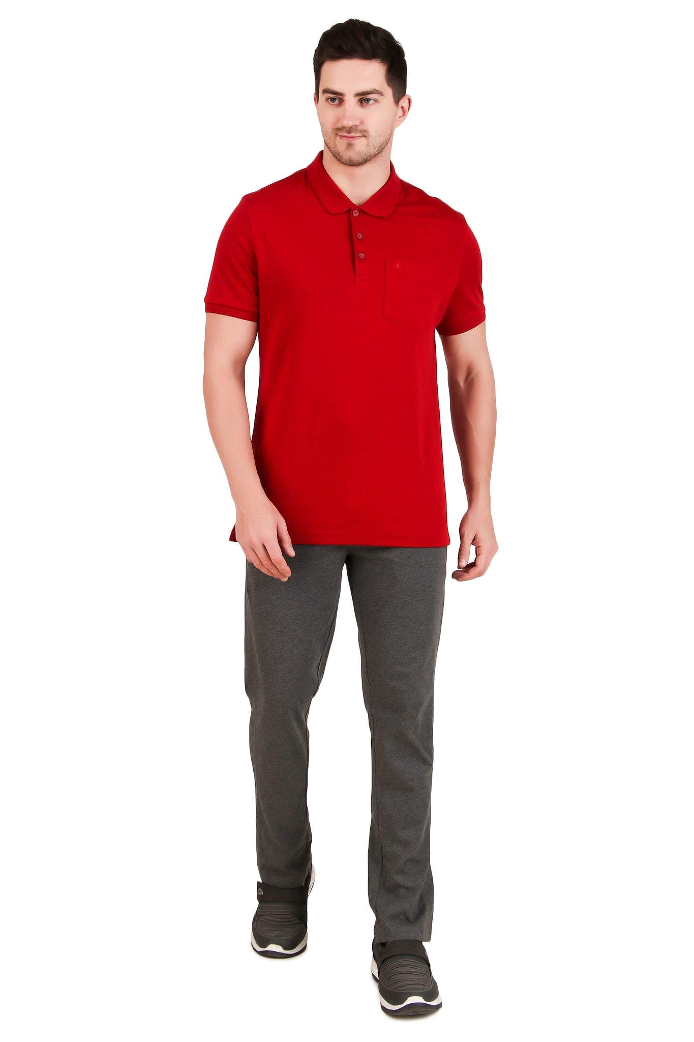 Jockey-3913 Super Combed Cotton Rich Solid Half Sleeve Polo T-Shirt with Chest Pocket