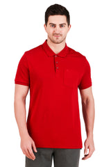 Jockey-3913 Super Combed Cotton Rich Solid Half Sleeve Polo T-Shirt with Chest Pocket -Shred