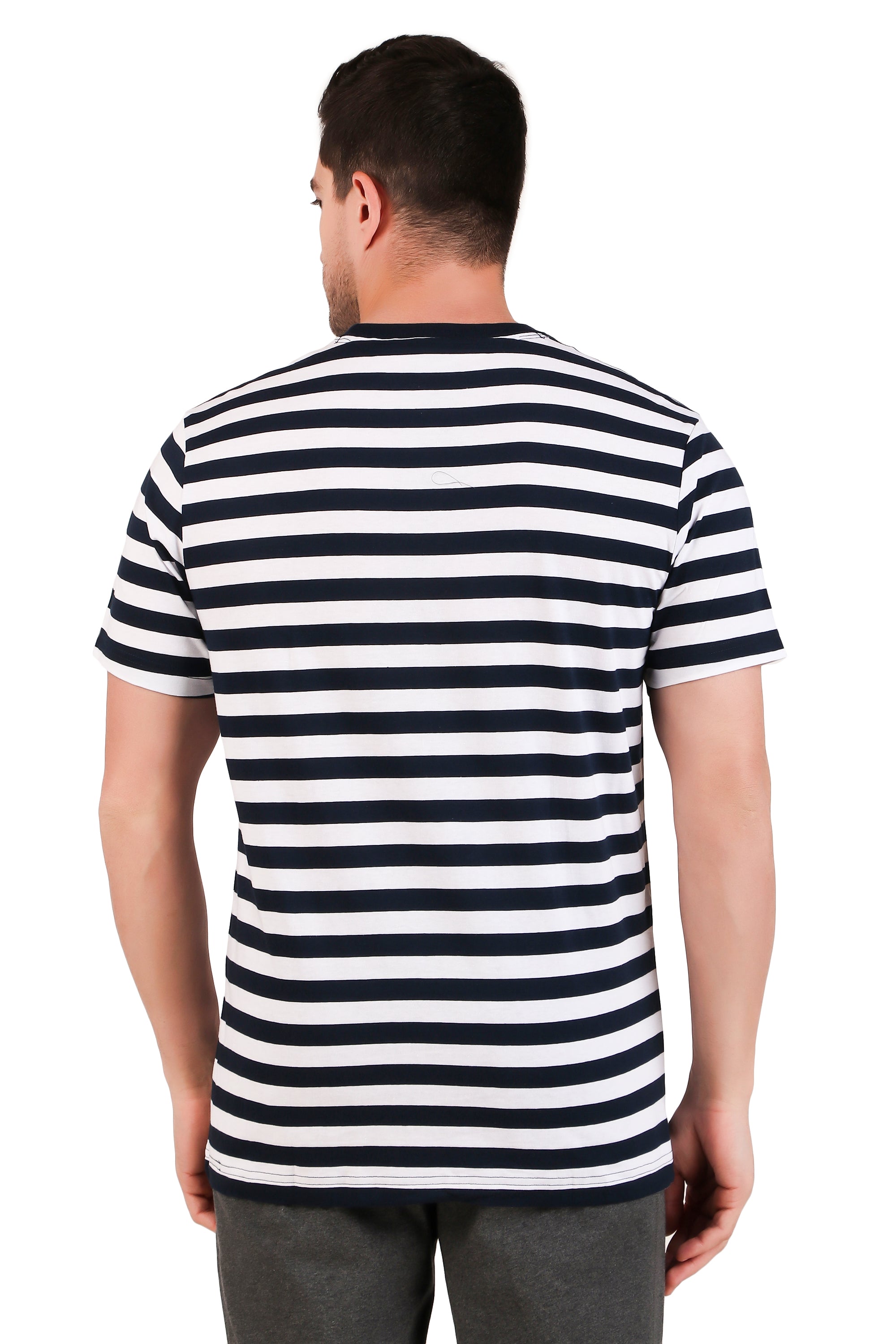 Jockey-2715 Super Combed Cotton Rich Striped Round Neck Half Sleeve T-Shirt