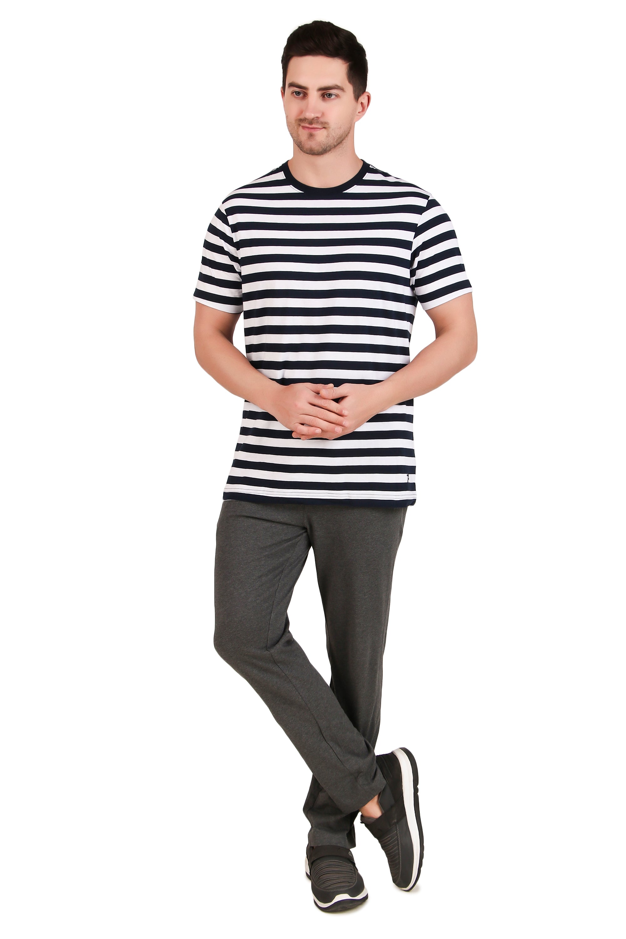 Jockey-2715 Super Combed Cotton Rich Striped Round Neck Half Sleeve T-Shirt