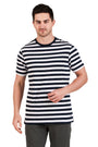Jockey-2715 Super Combed Cotton Rich Striped Round Neck Half Sleeve T-Shirt -NV-WH