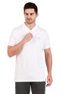 Jockey-3912 Super Combed Cotton Rich Solid Half Sleeve Polo T-Shirt -White