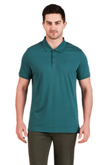 Jockey-3912 Super Combed Cotton Rich Solid Half Sleeve Polo T-Shirt -Pcgrn