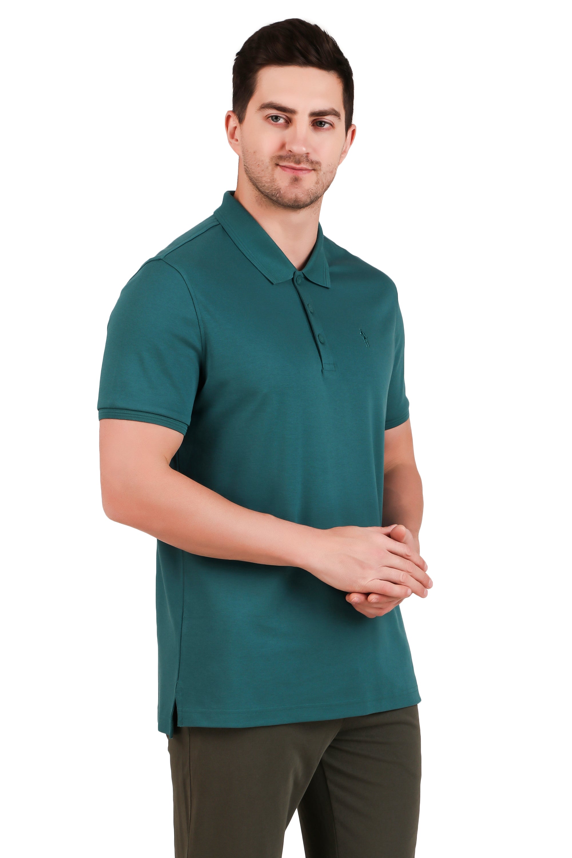 Jockey-3912 Super Combed Cotton Rich Solid Half Sleeve Polo T-Shirt