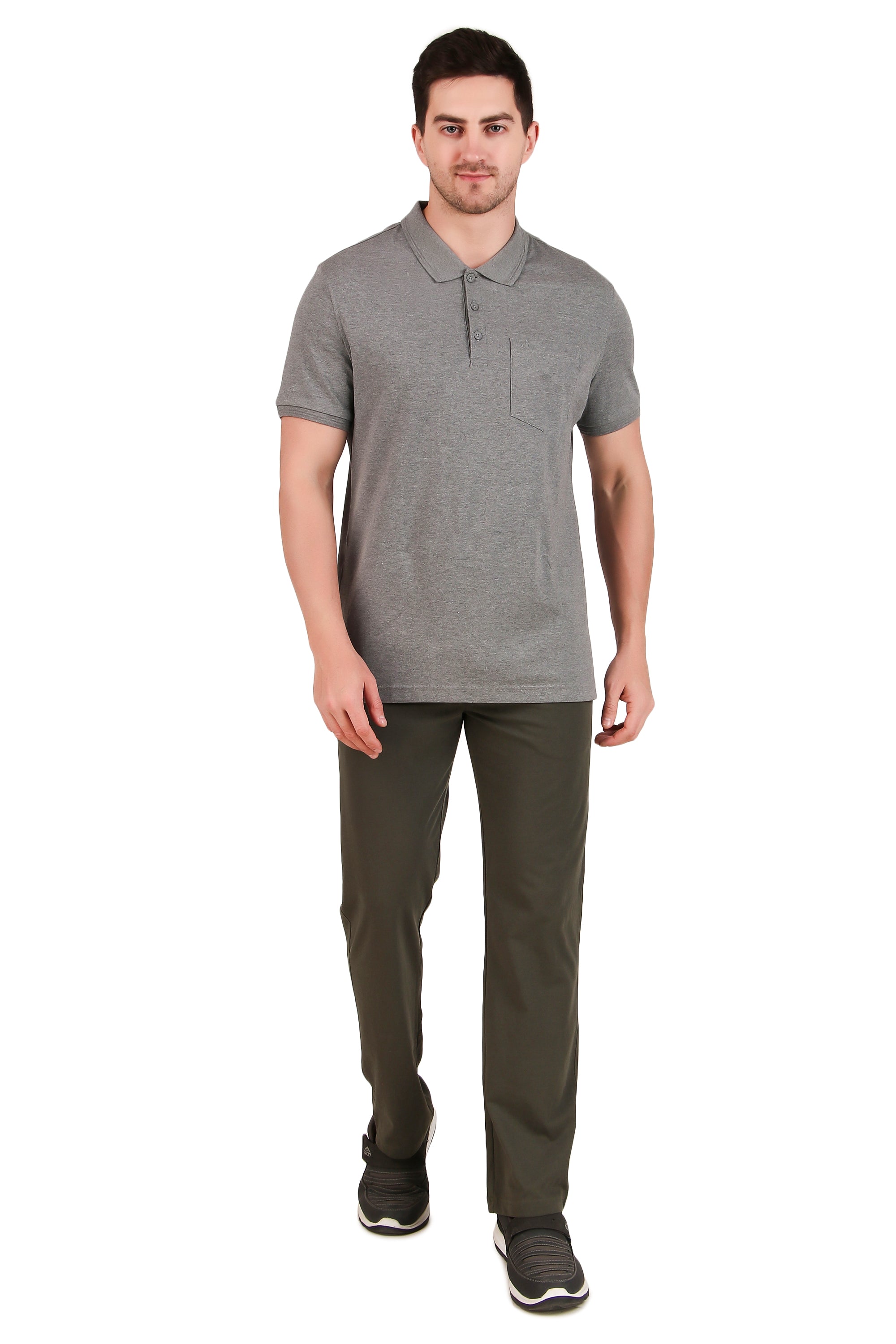 Jockey-3913 Super Combed Cotton Rich Solid Half Sleeve Polo T-Shirt with Chest Pocket