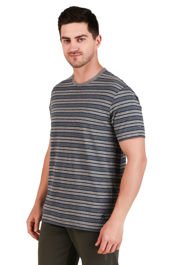 Jockey-2715 Super Combed Cotton Rich Striped Round Neck Half Sleeve T-Shirt -MG-IN