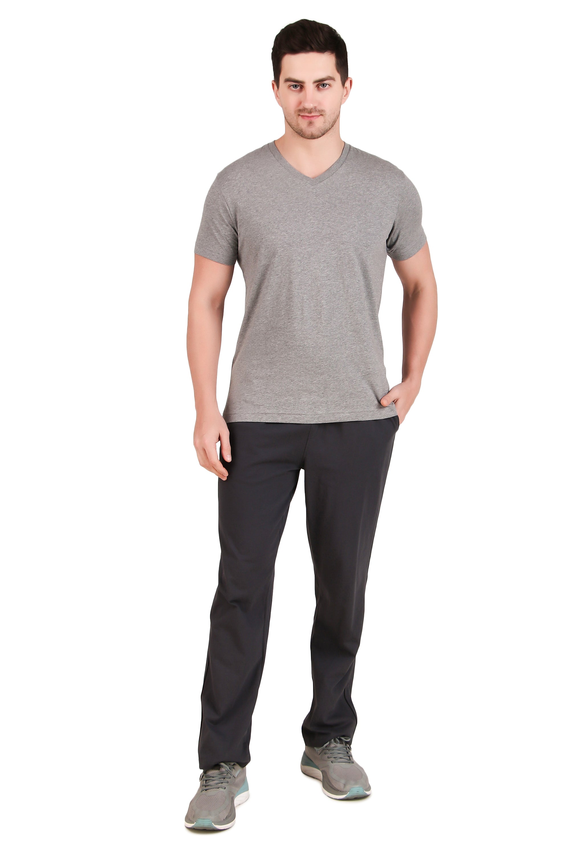 Jockey-2726 Super Combed Cotton Rich Solid V Neck Half Sleeve T-Shirt