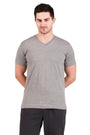 Jockey-2726 Super Combed Cotton Rich Solid V Neck Half Sleeve T-Shirt -Gryml