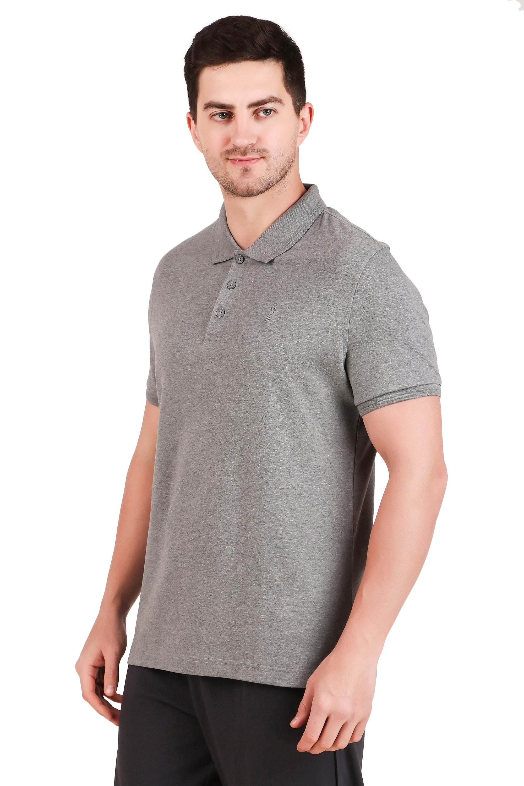 Jockey-3912 Super Combed Cotton Rich Solid Half Sleeve Polo T-Shirt