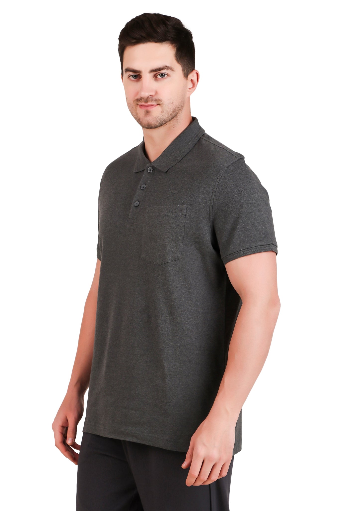 Jockey-3913 Super Combed Cotton Rich Solid Half Sleeve Polo T-Shirt with Chest Pocket