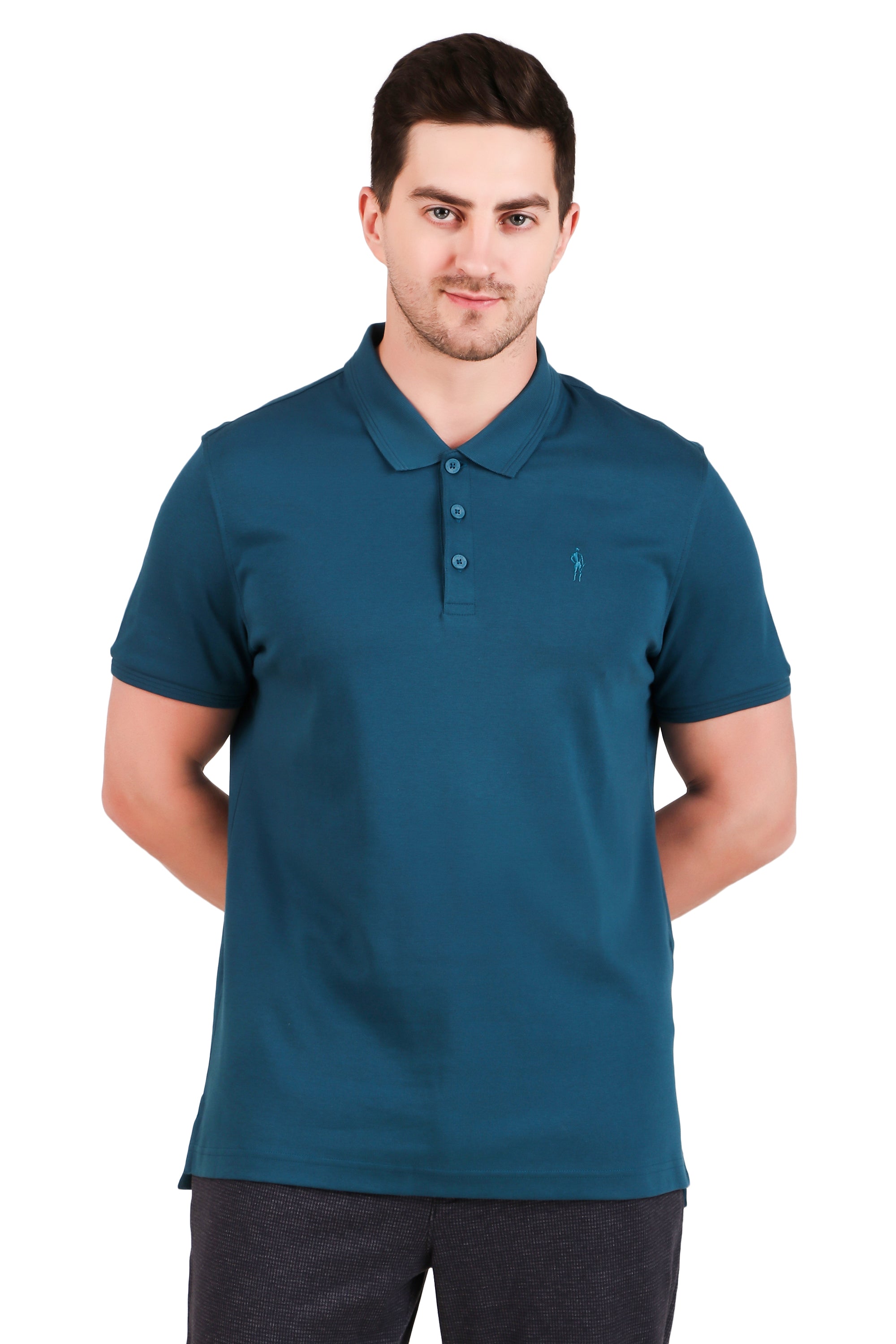 Jockey-3912 Super Combed Cotton Rich Solid Half Sleeve Polo T-Shirt