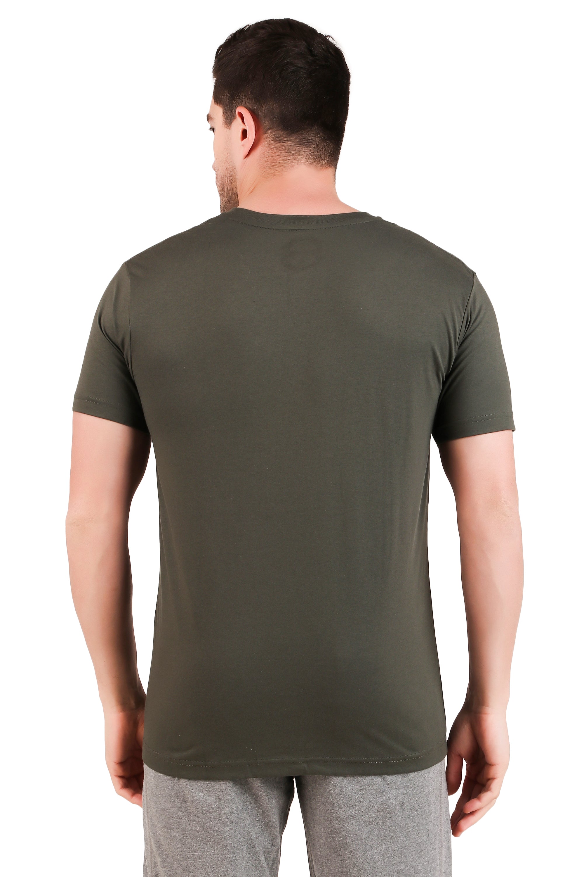 Jockey-2726 Super Combed Cotton Rich Solid V Neck Half Sleeve T-Shirt