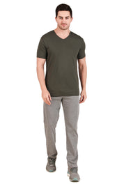 Jockey-2726 Super Combed Cotton Rich Solid V Neck Half Sleeve T-Shirt