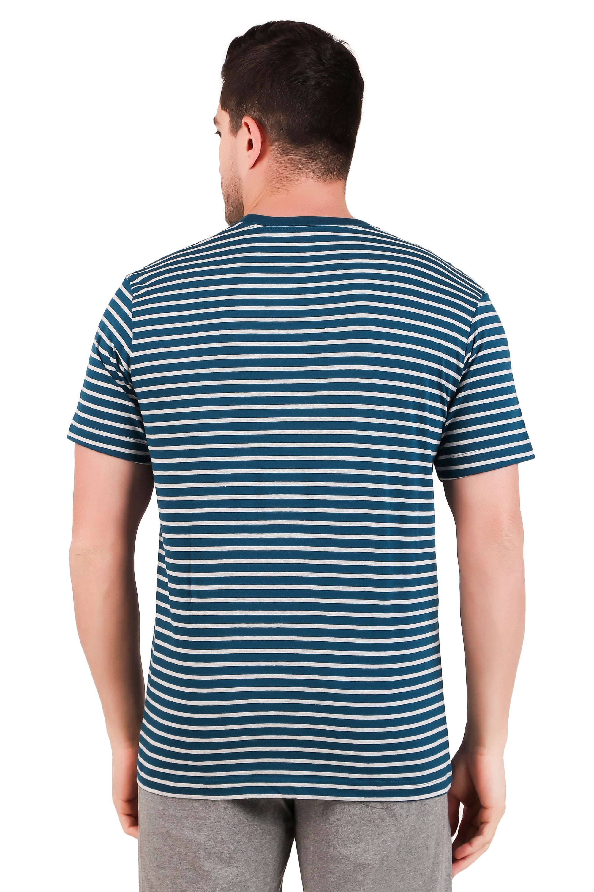 Jockey-2715 Super Combed Cotton Rich Striped Round Neck Half Sleeve T-Shirt