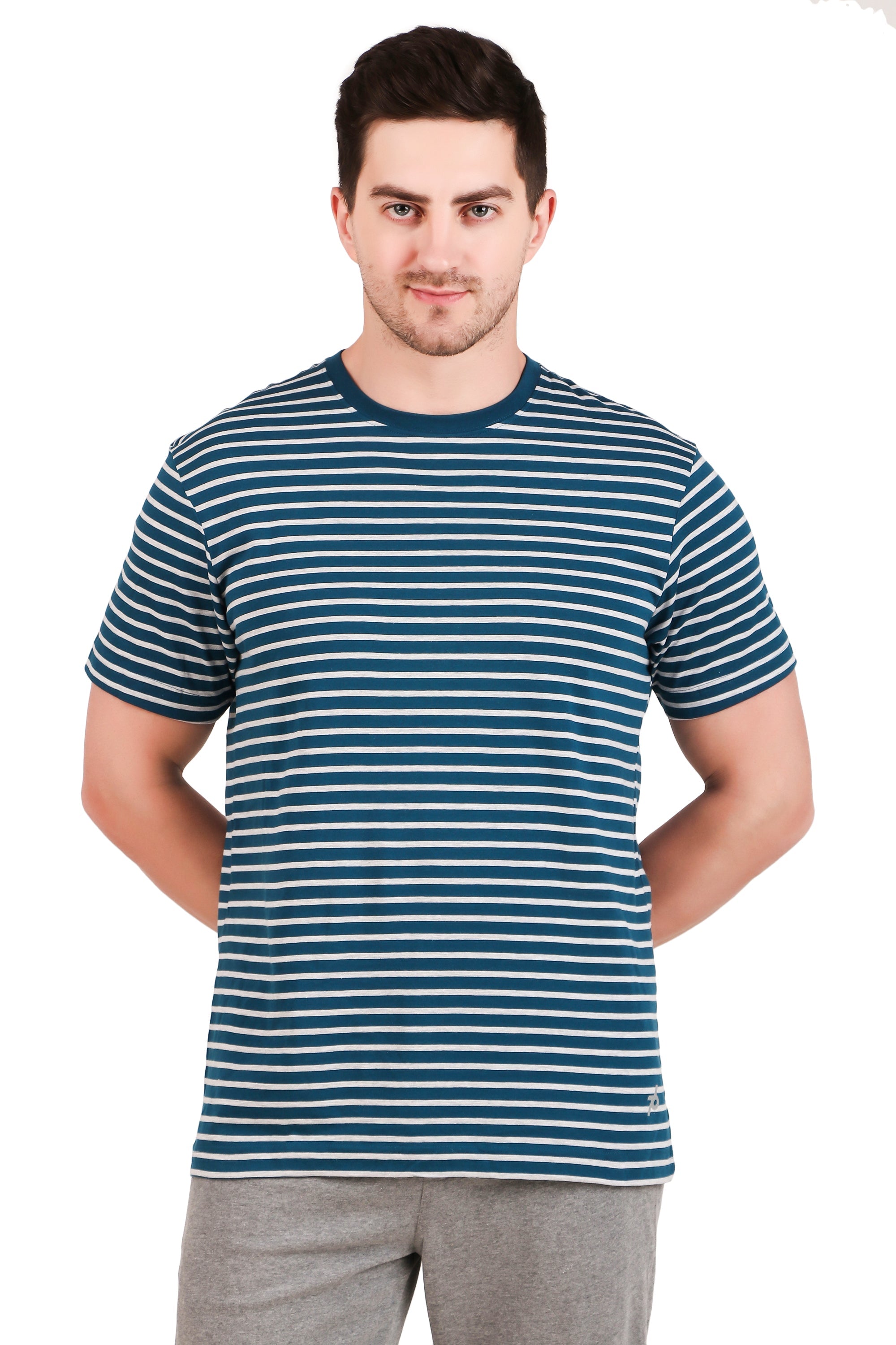 Jockey-2715 Super Combed Cotton Rich Striped Round Neck Half Sleeve T-