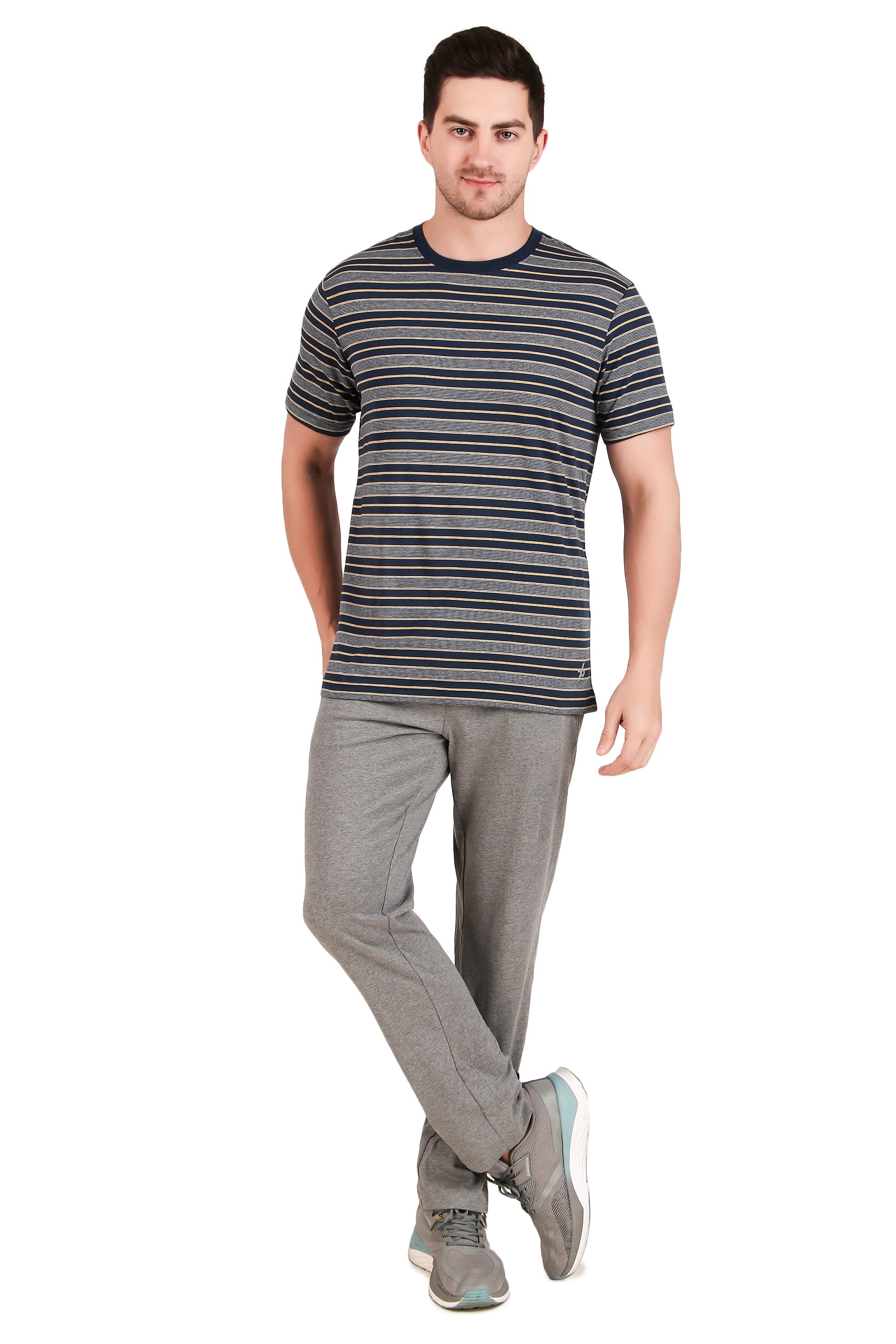 Jockey-2715 Super Combed Cotton Rich Striped Round Neck Half Sleeve T-Shirt