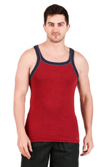 Jockey-US54 Redml Super Combed Cotton Rib Square Neck Gym Vest with Graphic Print