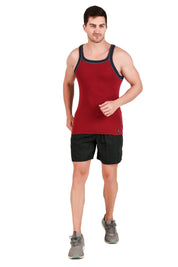 Jockey-US54 Super Combed Cotton Rib Square Neck Gym Vest with Graphic Print