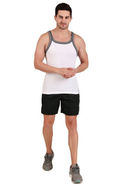 Jockey-US54 Super Combed Cotton Rib Square Neck Gym Vest with Graphic Print