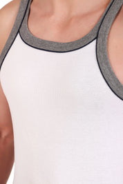 Jockey-US54 Super Combed Cotton Rib Square Neck Gym Vest with Graphic Print