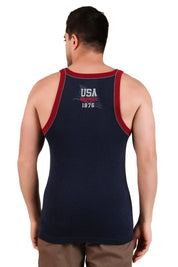 Jockey-US54 Super Combed Cotton Rib Square Neck Gym Vest with Graphic Print