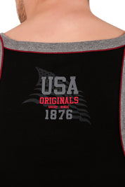 Jockey-US54 Super Combed Cotton Rib Square Neck Gym Vest with Graphic Print