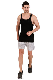 Jockey-1222 Super Combed Mercerized Cotton Woven Checkered Boxer Shorts with Back Pocket