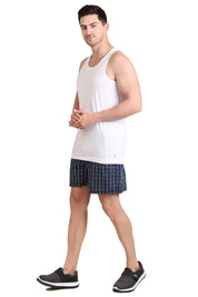 Jockey-1223 Super Combed Mercerized Cotton Woven Checkered Boxer Shorts with Side Pocket